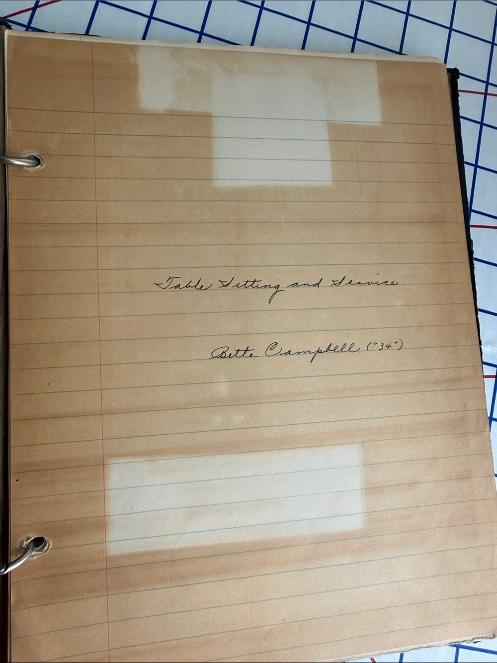 1934 Home Economics Notebook Table Setting & Service Domestic Science Etiquette